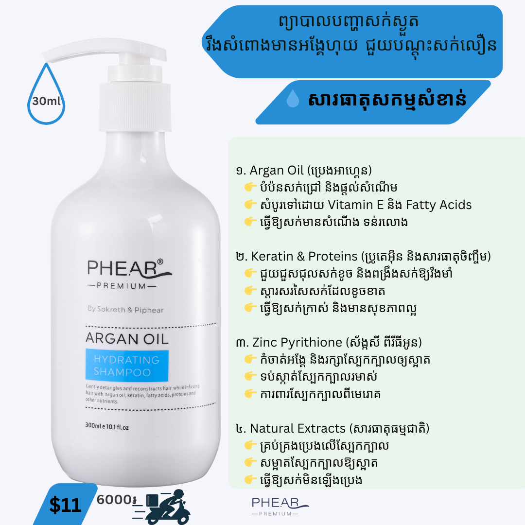 សក់មានសំណើម កំចាត់អង្គែ បណ្តុះសក់ថ្មី