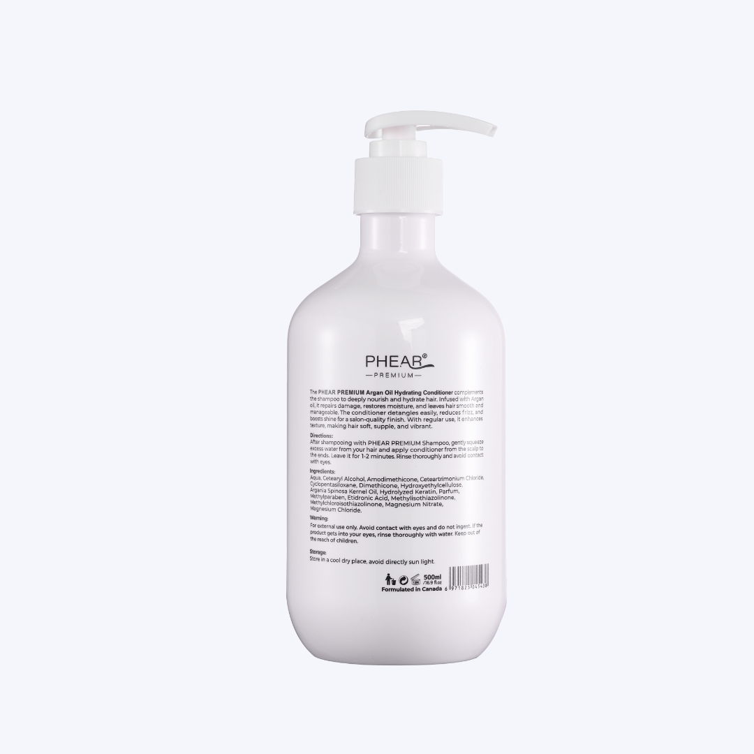 White bottle with pump and 'PHEAR' branding on a white background